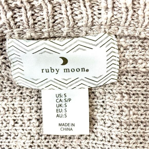 NEW Anthropologie Ruby Moon Tan Tunic Sweater Hi-Lo Waffle Size Small - Picture 5 of 5